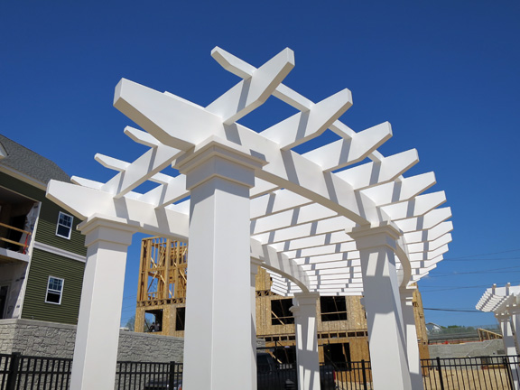 curved pergola.