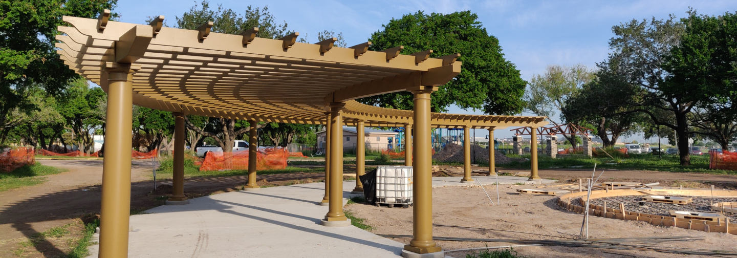 curved fiberglass pergola